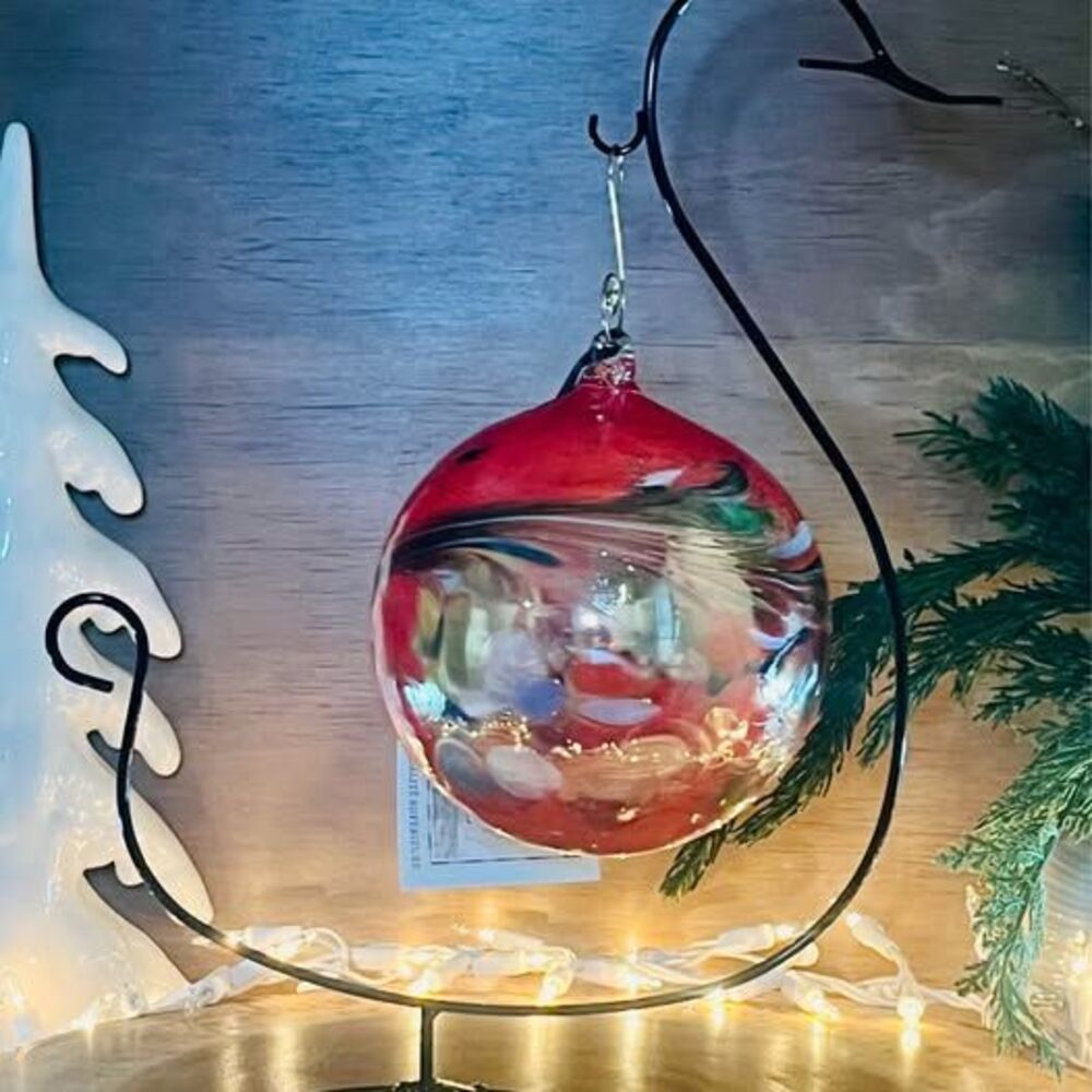 Hand blown Glass Ornament Witch gazing ball 5” oversized large NEW with tags